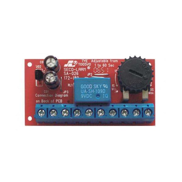 Seco-Larm- Miniature Programmable Timer, 1180 seconds. Buzzer output. Form C relay. Small size- 1